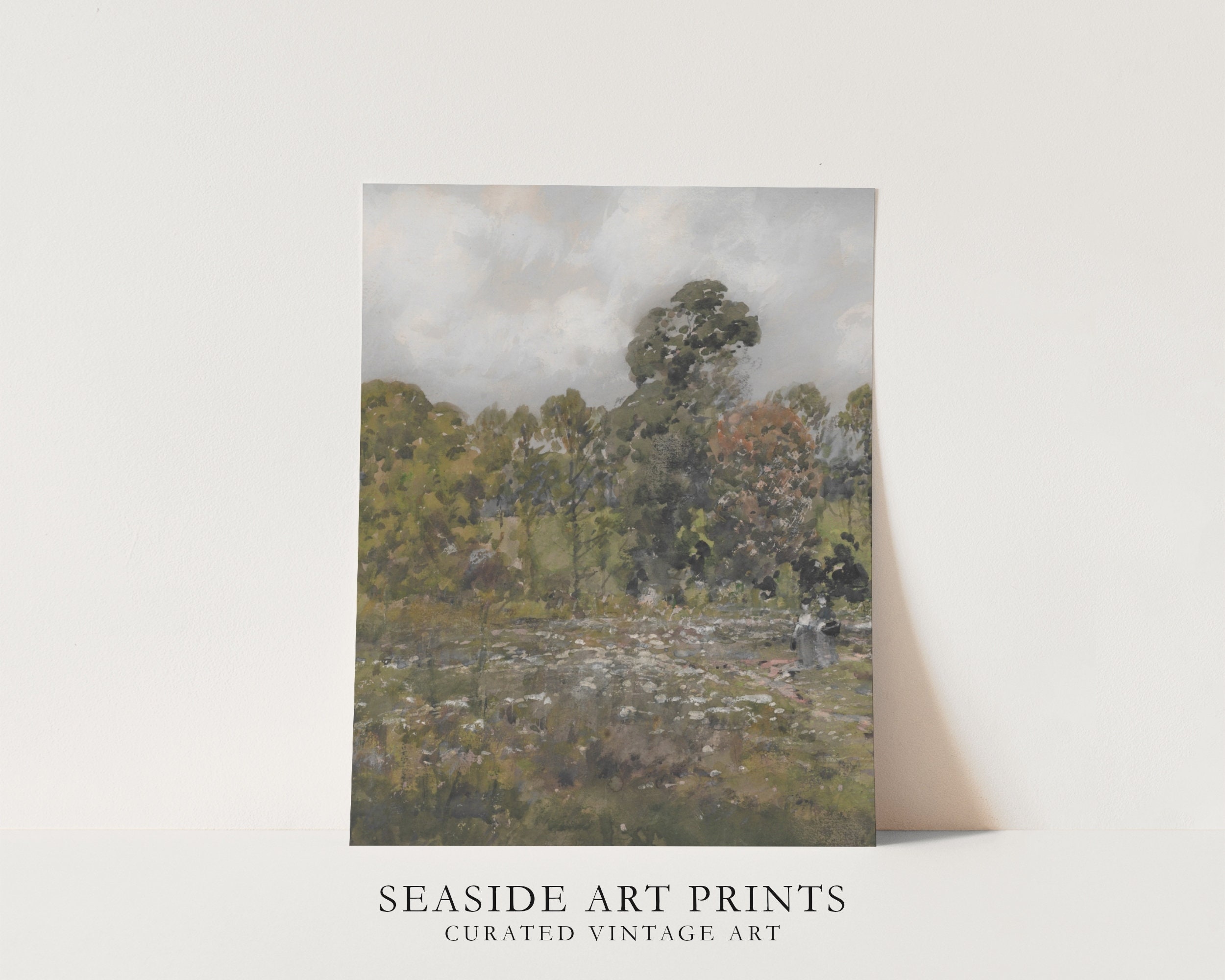 Antique Spring Meadow Art Print - Set of Two, Vintage Country Landscape ...