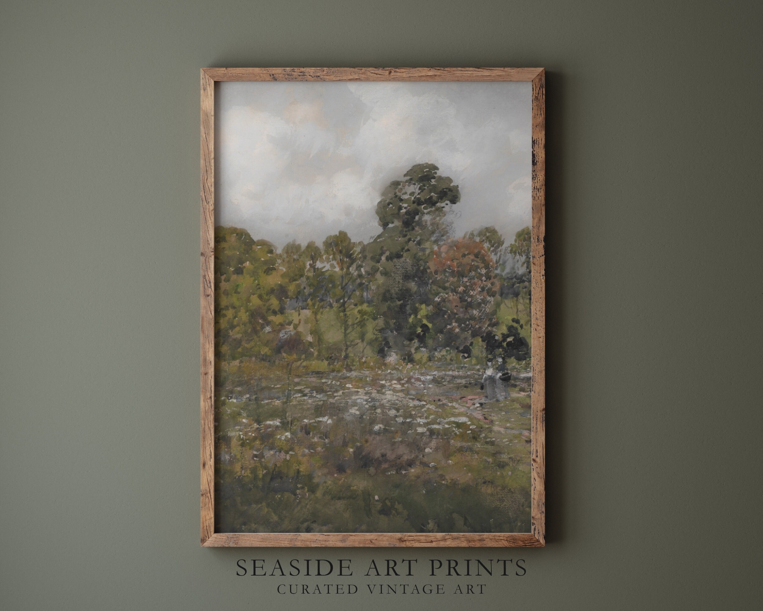 Antique Spring Meadow Art Print - Set of Two, Vintage Country Landscape ...