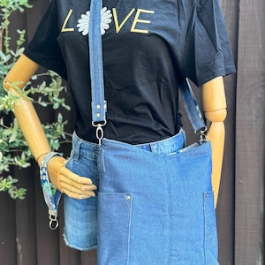 Denim Crossbody Bag for Women, Handmade Shoulder Bag with Pockets, Handmade Denim Shoulder Tote,  Casual Gift for All Ages, Bag for her