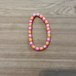Pink, Orange, and Tan Sunset Bracelet