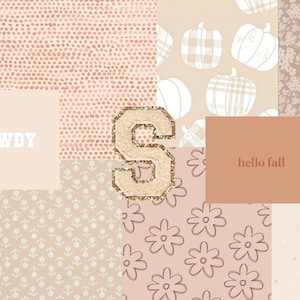 Hello Fall Preppy Personalized Collage Desktop Wallpaper