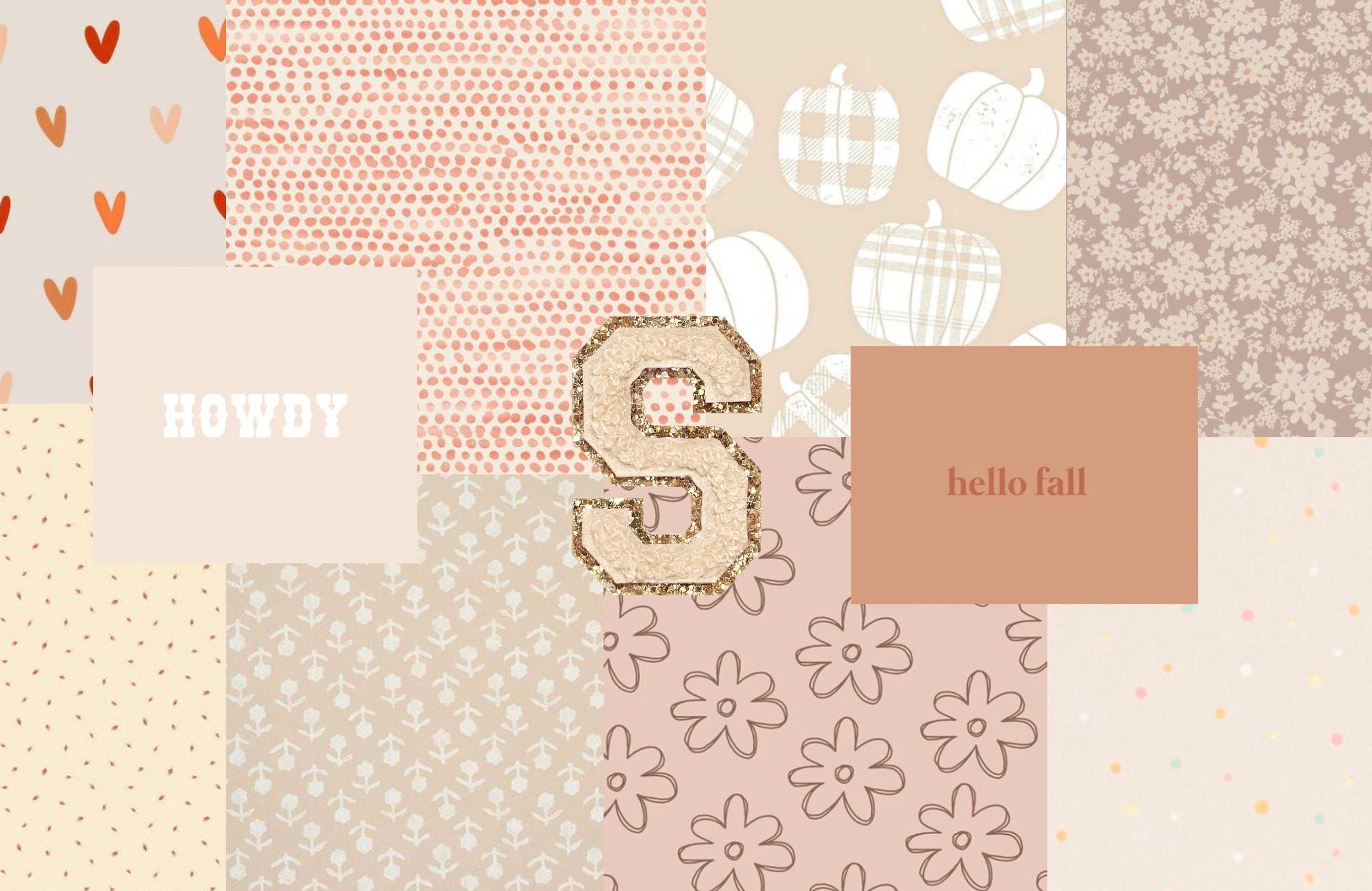 Custom Pink Preppy Monogram Desktop Wallpaper Collage -  Canada