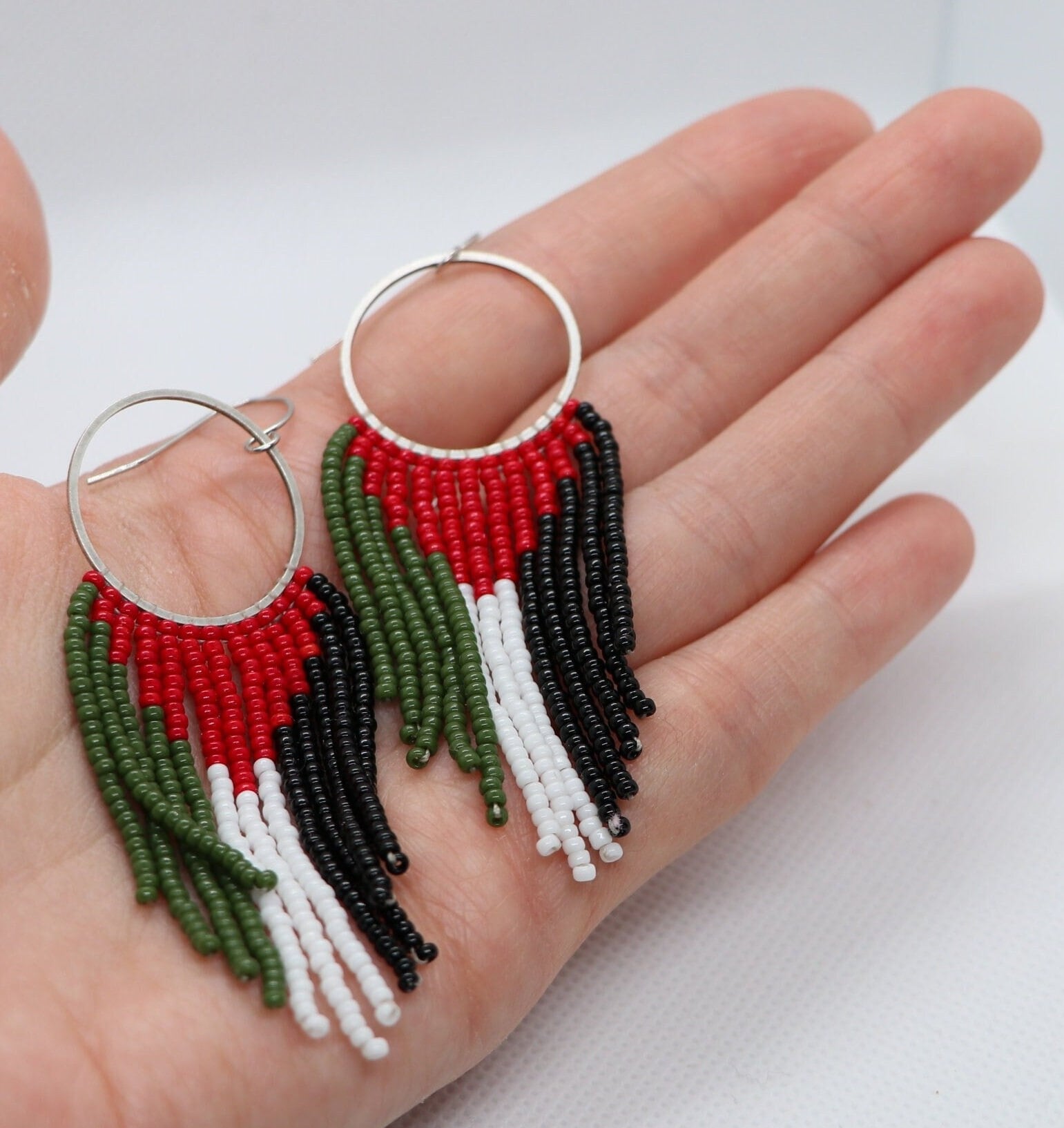 Israel Palestine Map Dangle Earrings - Cross Shape Drop Earrings, Solid Color, Hook Back, Jewelry For Women & Men - View #7