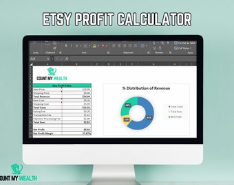 Etsy Profit Calculator 2023, Etsy Profit Spreadsheet, Etsy Fee Calculator, Etsy for Sellers, Instant Download, Excel Template