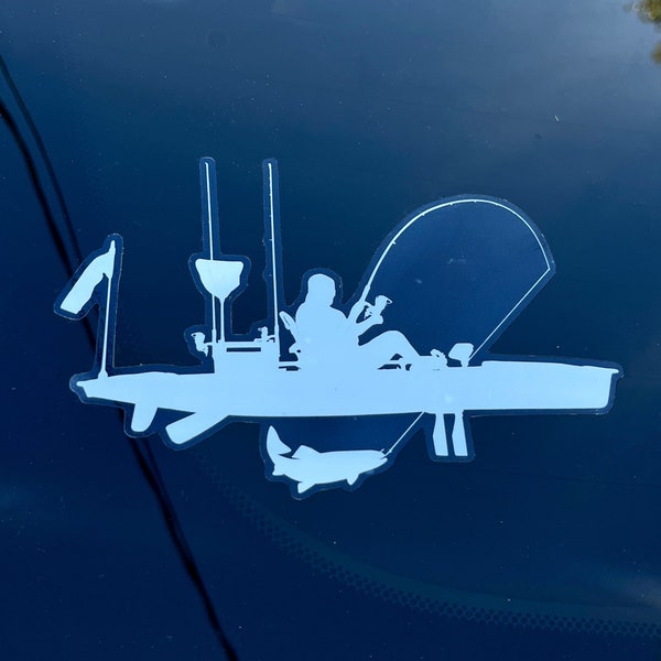 Pedal fishing kayak window sticker - detailed realistic design for Hobie Pro Angler owners.