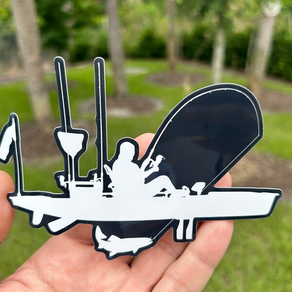 Pedal fishing kayak window sticker - detailed realistic design for Hobie Pro Angler owners.