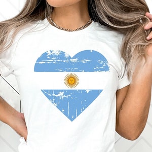 Argentina Flag Heart Tee, Argentina Flag Shirt, Argentina Heart Shirt, Argentina Pride, Argentina Shirt, Argentina Tee, Argentina T-Shirt