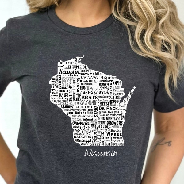 Wisconsin Lingo T-Shirt, Wisconsin Shirt, Wisconsin Tee, Wisconsin Slang, Wisconsin Slang Shirt, Sconnie, Wisconsin Gift
