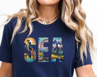 SEA Tee, Seattle Tee, Seattle T-Shirt, Seattle Shirt, Seattle Pride, Seattle Gift, Seattle Travel, Love Seattle, Seattle Washington Tee
