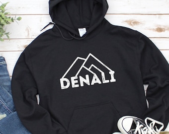 Denali Hooded Sweatshirt, Denali Sweatshirt, Denali Hoodie, Alaska Sweatshirt, Alaska Hoodie, Denali Shirt, Denali Long Sleeve