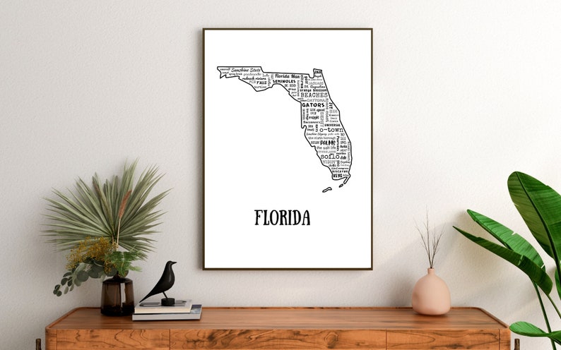 Florida Print Florida Map State - Il 794xN.5257552210 T30t 
