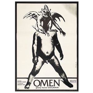 The Omen by Richard Donner. Original vintage 1977 Polish Poster by Andrzej Klimowski