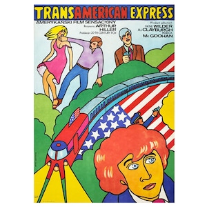 Transamerican Express / Silver Streak. Original vintage 1977 Polish poster by MARIA IHNATOWICZ