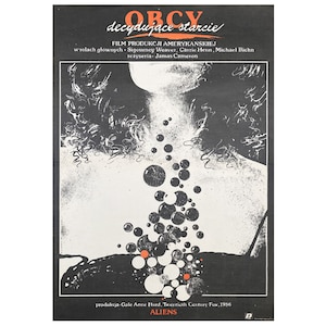 Aliens - Original vintage 1987 Polish poster by WITOLD DYBOWSKI. Classic of Polish school of posters