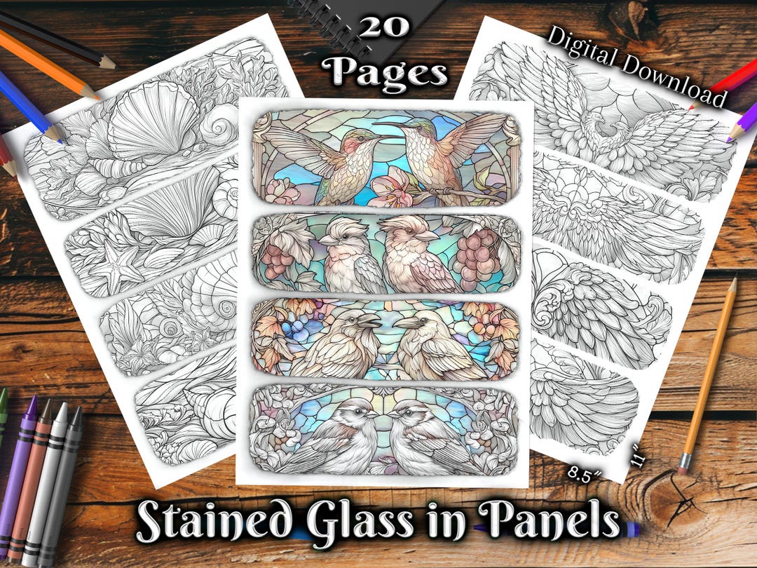 Grayscale Coloring Pages - Download, Print and Color - Stained Glass ...