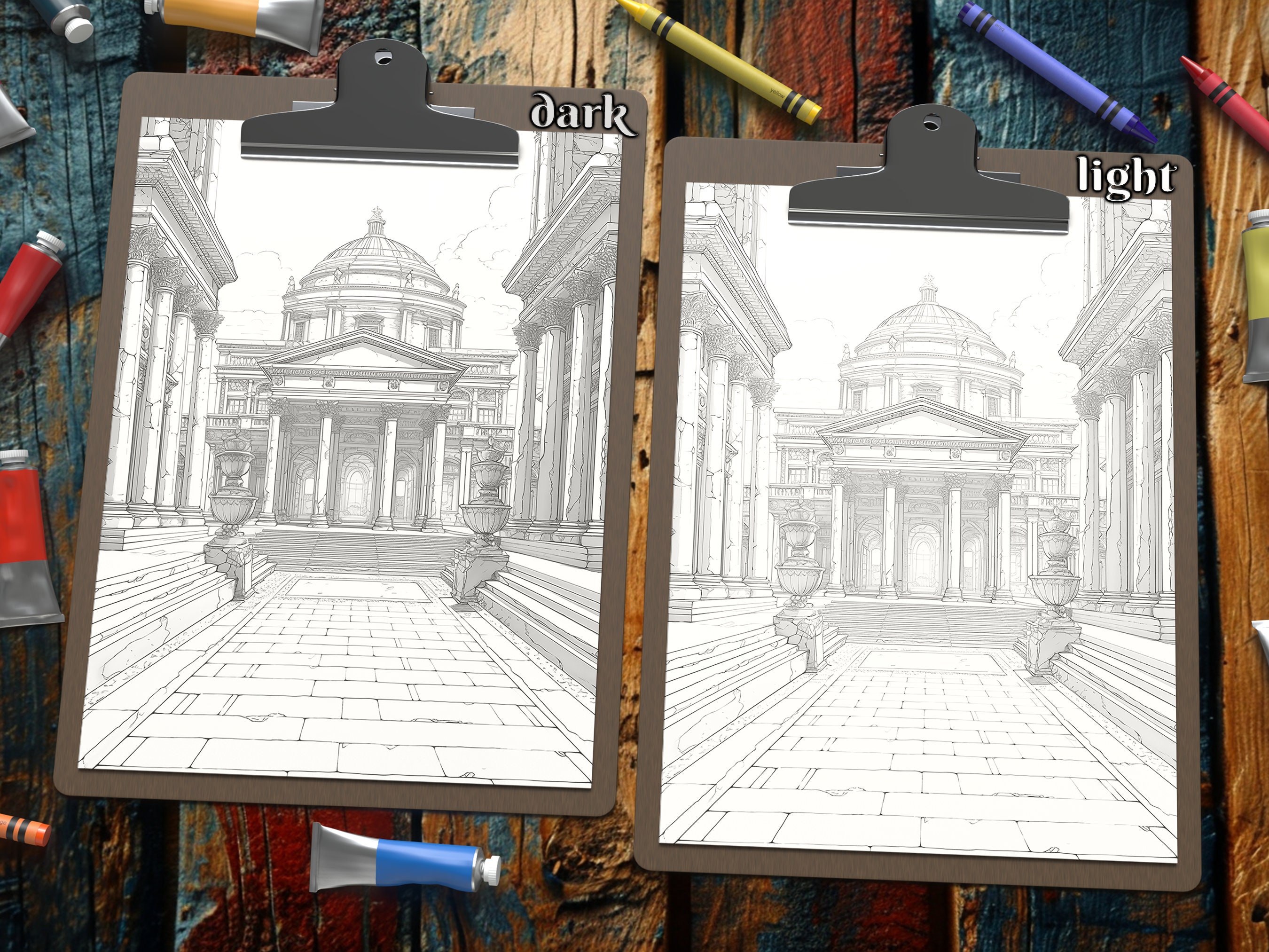 Ancient Rome Adult Grayscale Coloring Pages Beautiful Landscapes ...