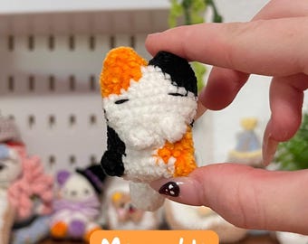 Handmade Crochet Cat Plushie Keychain | Calico Meowable
