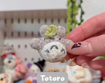 Handmade Crochet Totoro Plushie Keychain