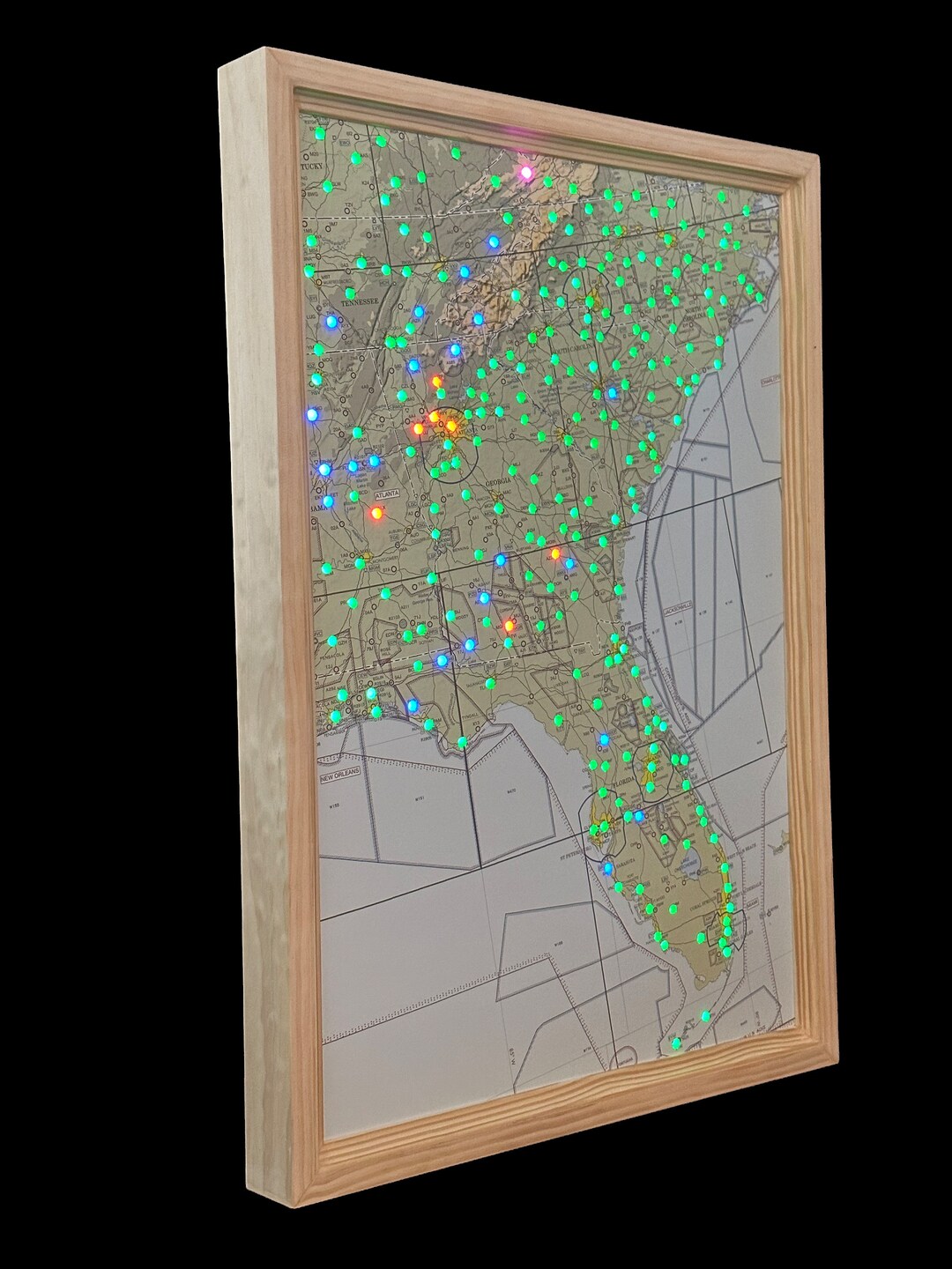 Weather Live Map Sectional Aviation Led With Live Weather for Pilots Etsy