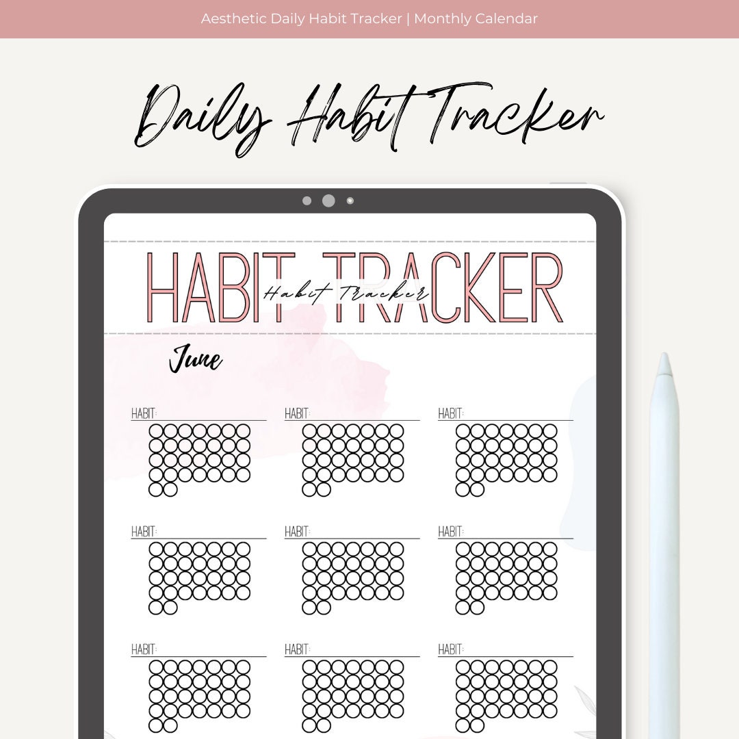 Habit Tracker Printable Daily Habit Checklist Full Etsy Canada