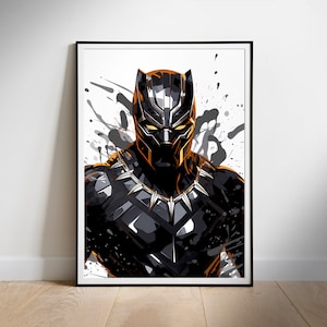 Black Panther poster, Digital Download, Fan Art Movie print, Printable Wall Art Decor, New Home gift