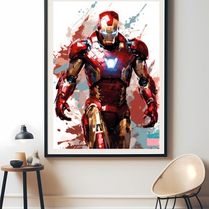 Superhero poster, Digital Download, Iron man, Printable Wall Art Decor, New Home gift on Etsy.