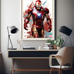 Superhero poster, Digital Download, Iron man, Printable Wall Art Decor, New Home gift on Etsy.