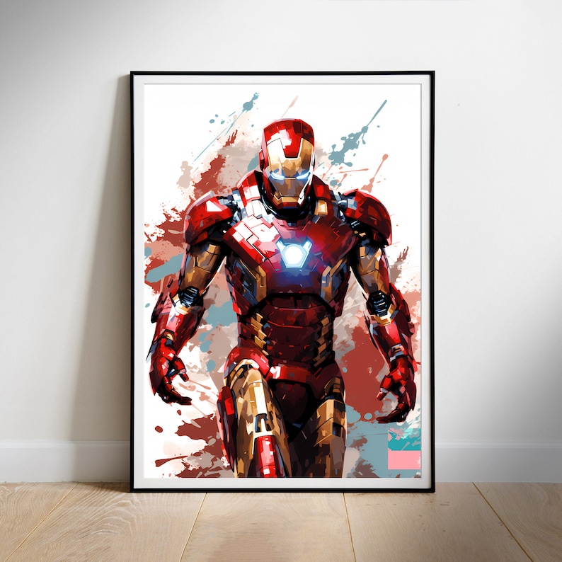 Superhero poster, Digital Download, Iron man, Printable Wall Art Decor, New Home gift on Etsy.