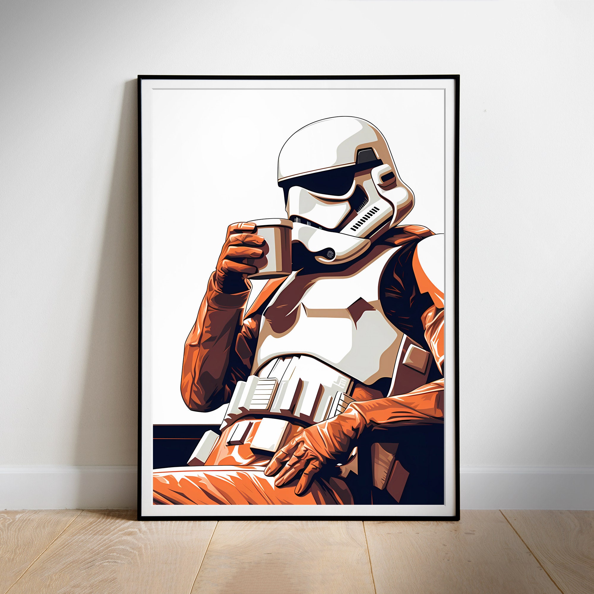 Leon Hart ONLINE toppo【原画】サイズ中 スター Stormtrooper Coffee Print: Star Wars Fan Art (digital Download) - Etsy