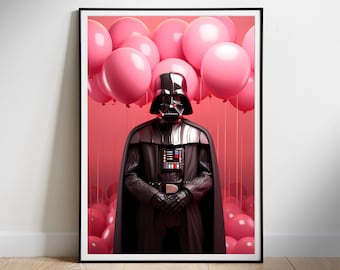 Darth Vader Star Wars Poster: Pink Balloons Fan Art (Digital Download)