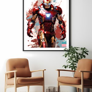 Superhero poster, Digital Download, Iron man, Printable Wall Art Decor, New Home gift on Etsy.
