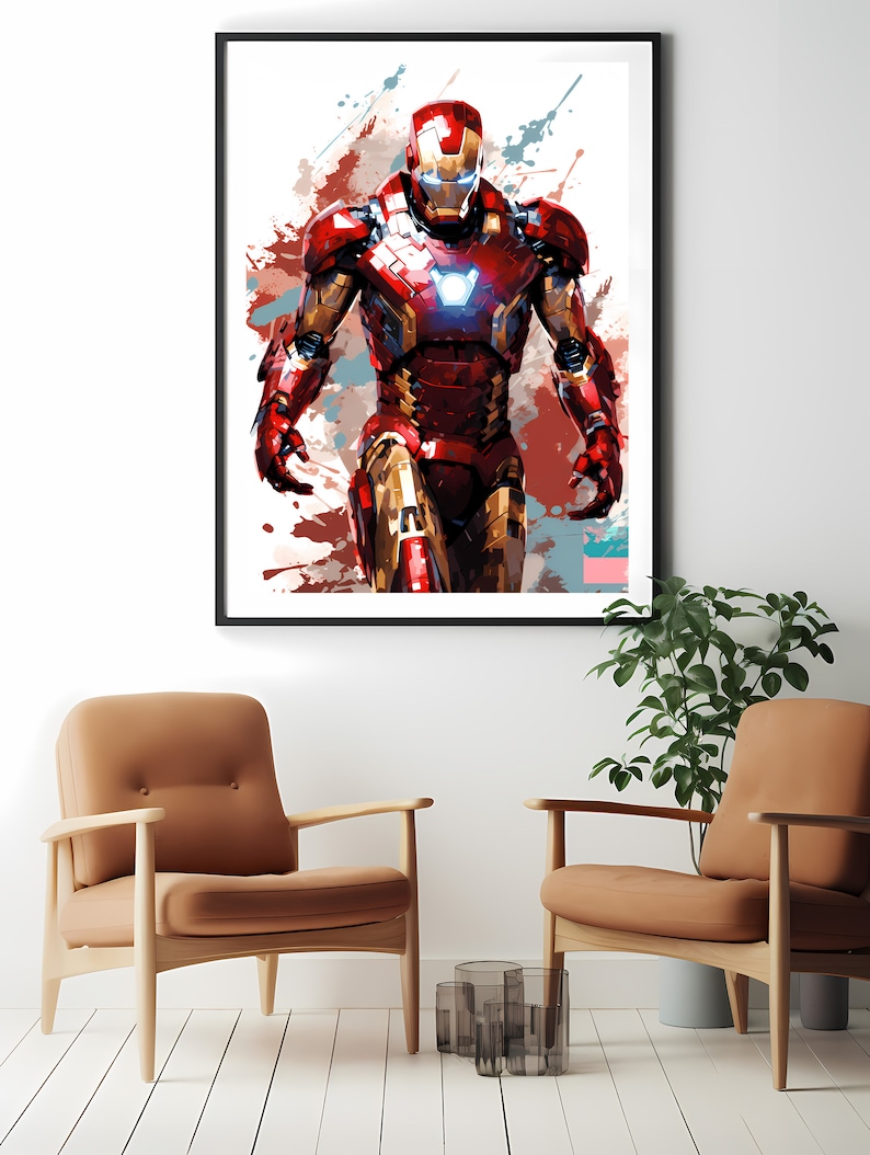 Superhero poster, Digital Download, Iron man, Printable Wall Art Decor, New Home gift on Etsy.