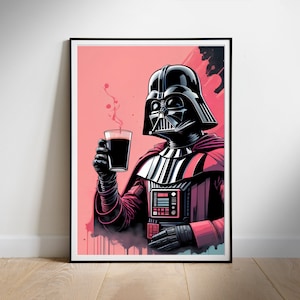 Coffee poster, Star Wars, Darth Vader print, Digital Download, Printable Wall Art, Home Decor