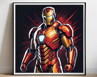 Iron Man Fan Art Poster: Movie Print, Home Decor (Digital Download)