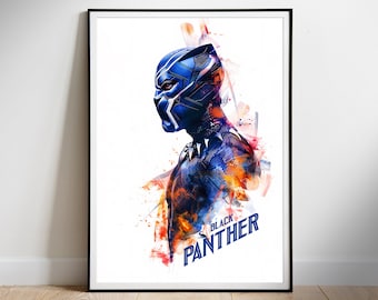 Black Panther Movie Poster: Watercolor Fan Art Print (Digital Download)