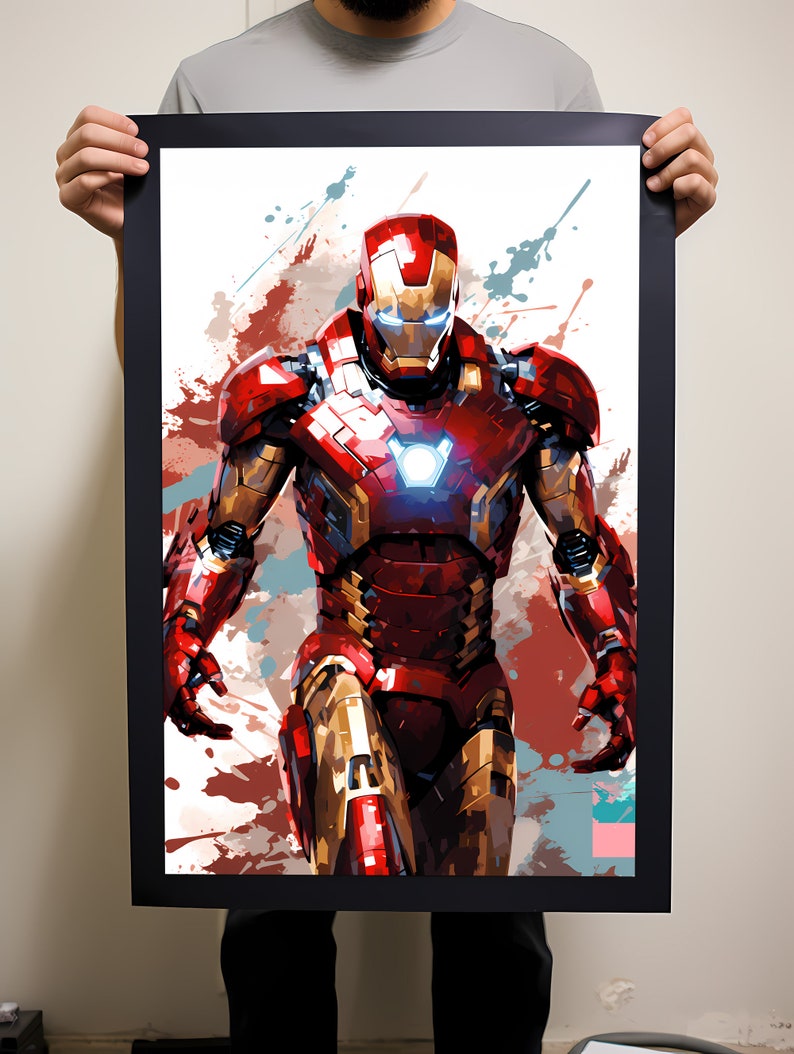 Superhero poster, Digital Download, Iron man, Printable Wall Art Decor, New Home gift on Etsy.