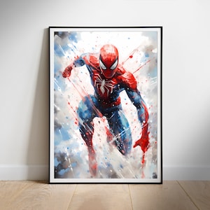 Spiderman Poster, Superheld Digital Download, Fan Art Film Druck, druckbare Wand Kunst Dekor, neues Zuhause Geschenk