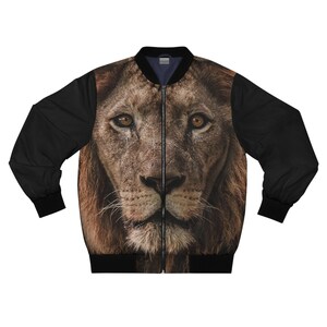 Bomber Jacke König der Löwen Herren Löwe Shirt Raubkatze Jacke Kleidung Mode