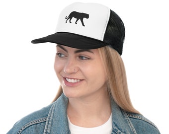Diseño de sombrero de pantera negra Sombrero de gato negro Sombrero de gato grande Gorra de béisbol Sombrero de malla Sombreros de pantera para chicos Sombreros para hombres o mujeres Gorras de camionero unisex