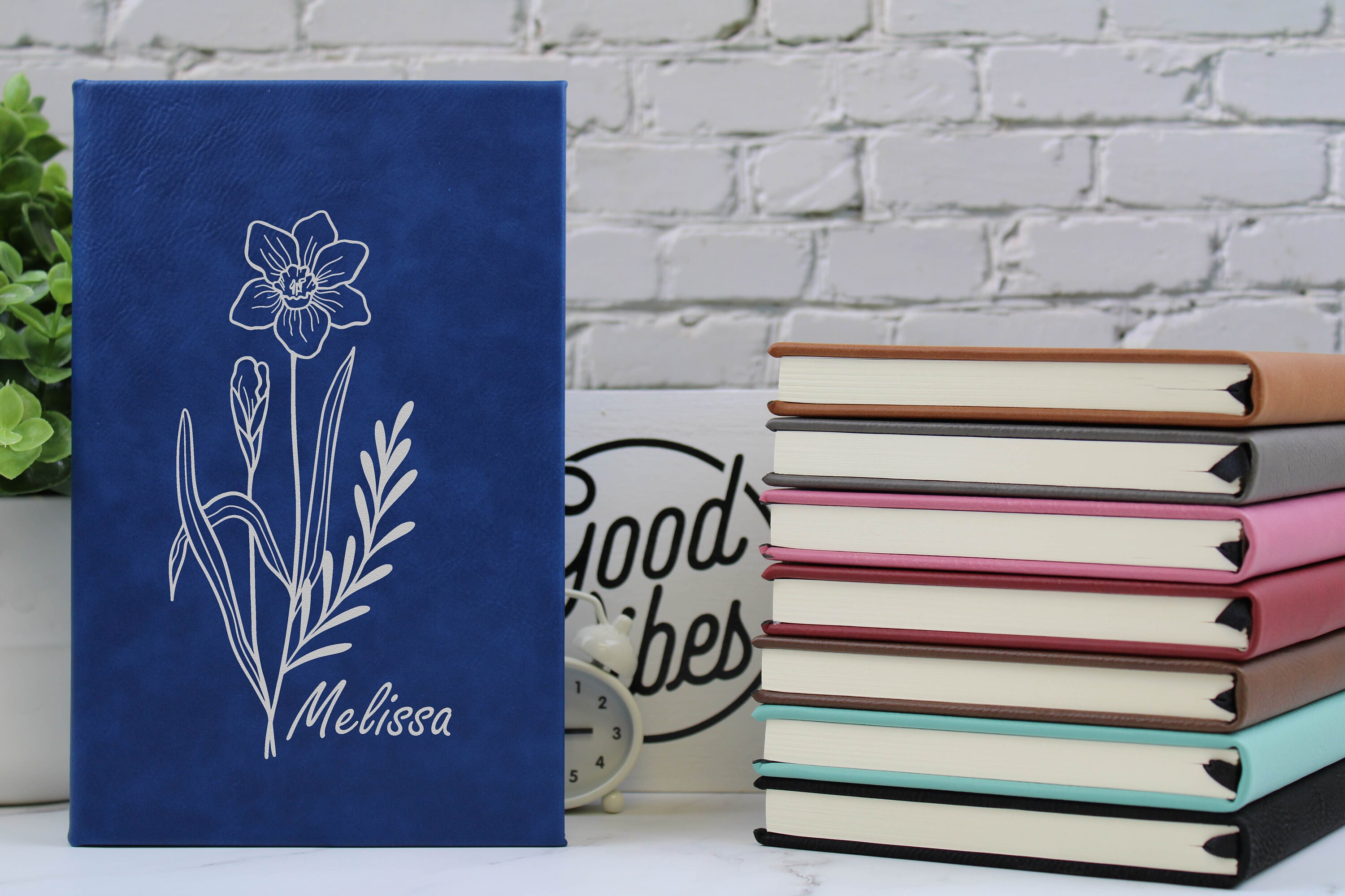 Personalized Birth Flower Journal Custom Journal Birthday Etsy