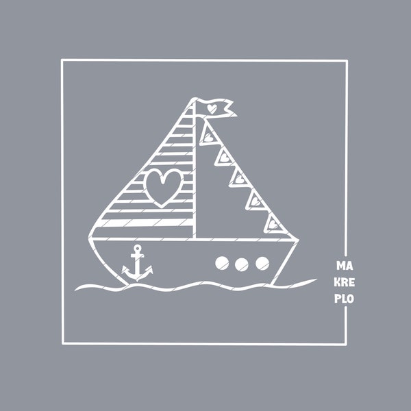 Digitale Plotterdatei Segelschiff