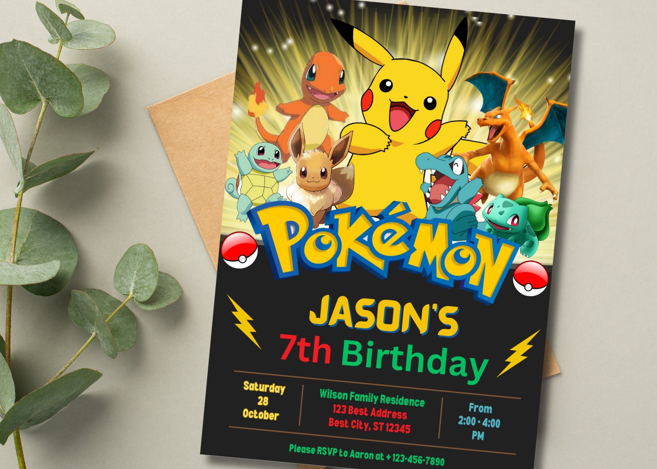 Pokemon invitation 33