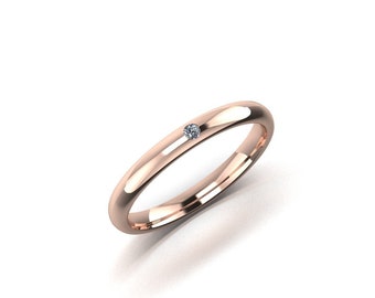 Alliance Zoé avec diamant de 0.02 ct or 18 carats