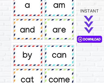 First Grade Sight Words Flashcards: zomercursus (afdrukbare pdf)