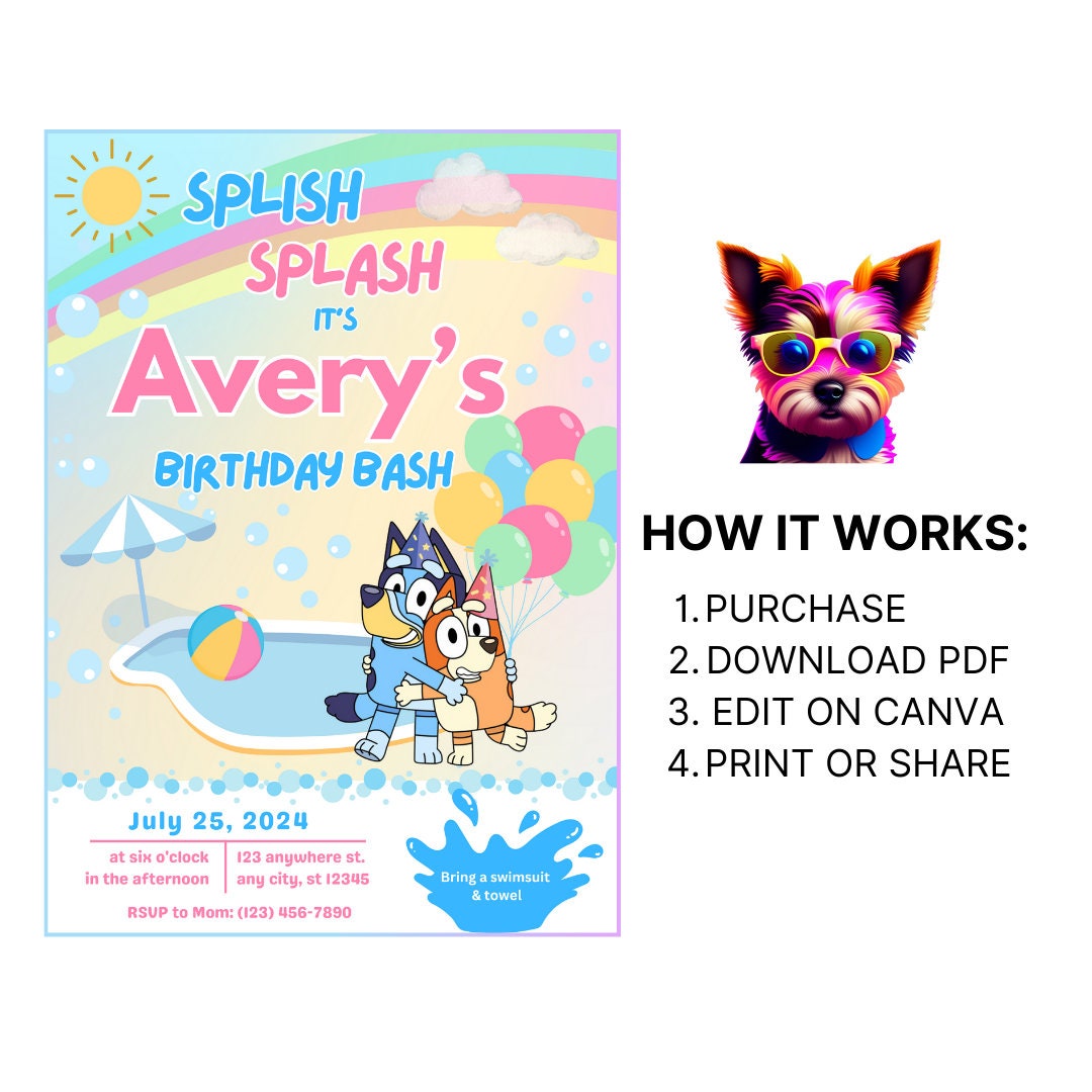 4x6 Bluey Template on Canva