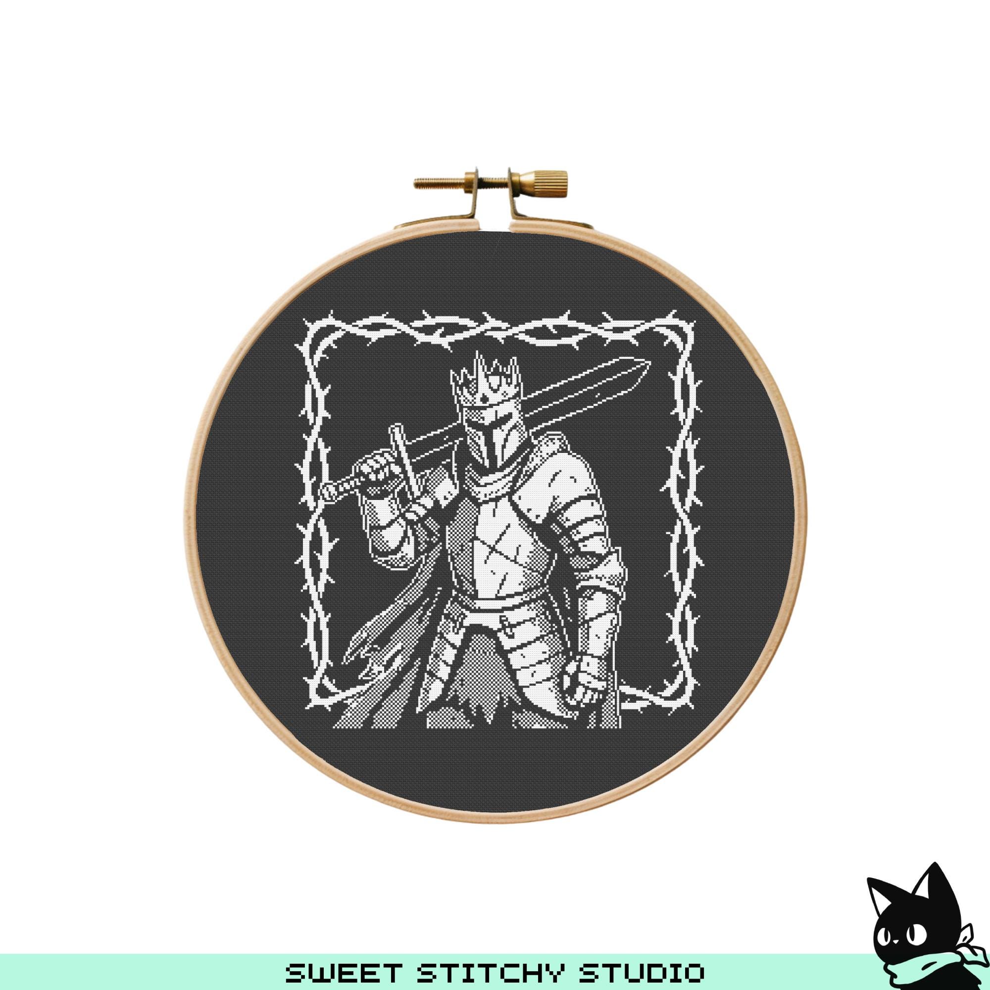 Cute White Knight Cross Stitch Pattern | Hoop Embroidery | PDF ...