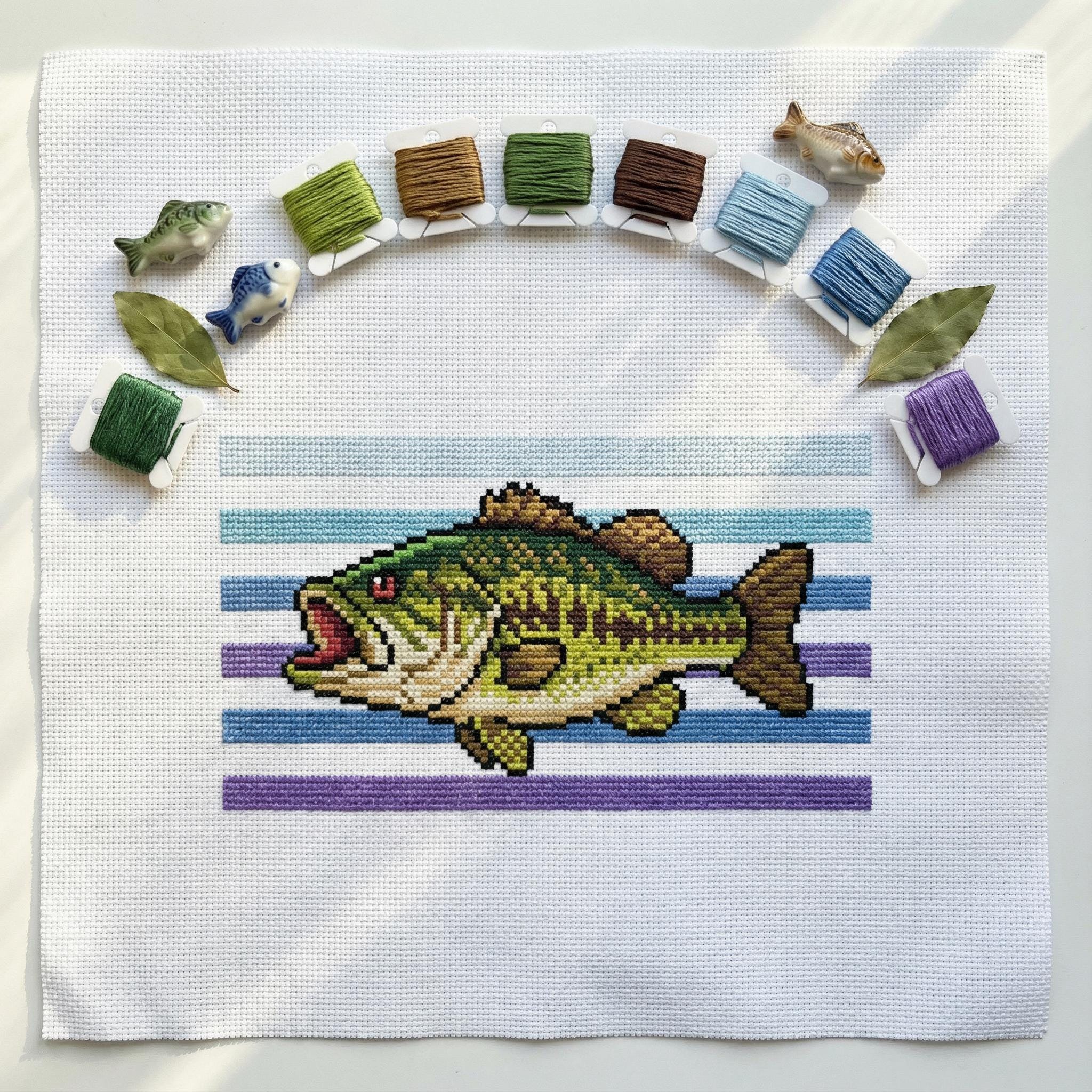 Cross Stitch Small Mouth Bass - Etsy, image size:2048x2048
