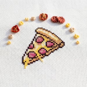 Cute Pizza Slice Cross Stitch Pattern | Hoop Embroidery | PDF | Instant Download | Commercial Use | Cross Stitch Chart