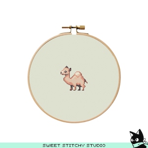 Cute Small Camel Cross Stitch Pattern | Hoop Embroidery | PDF | Instant Download | Commercial Use | Cross Stitch Chart