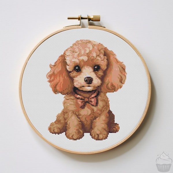 Cute Poodle Cross Stitch Pattern | Hoop Embroidery | PDF | Instant Download | Commercial Use | Cross Stitch Chart